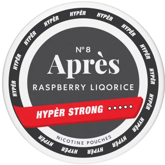 Apres Raspberry Liquorice Hyper Strong nicotine pouches