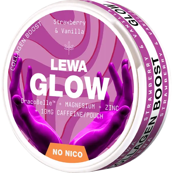 Lewa Energy Glow Strawberry Vanilla caffeine pouches