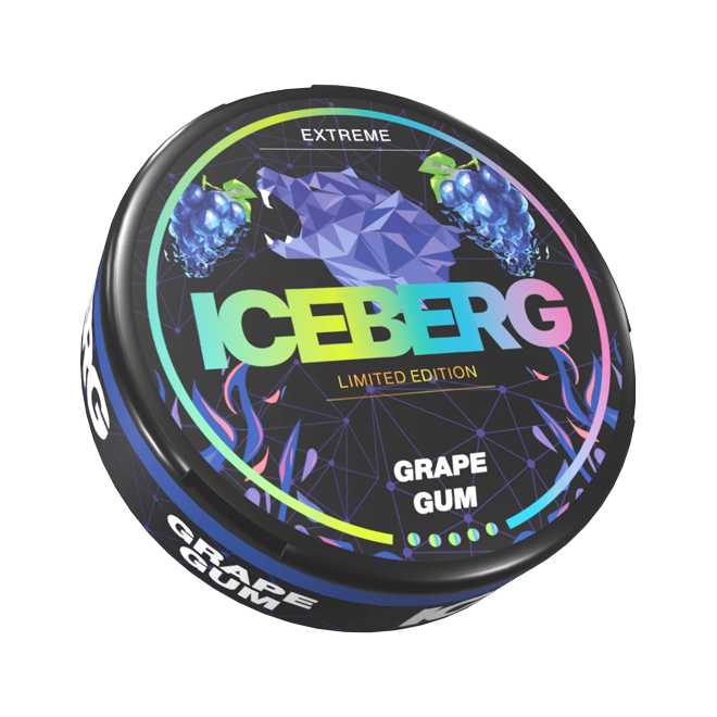 Iceberg Grape Gum Strong Nicotine Pouches Snusmania.eu