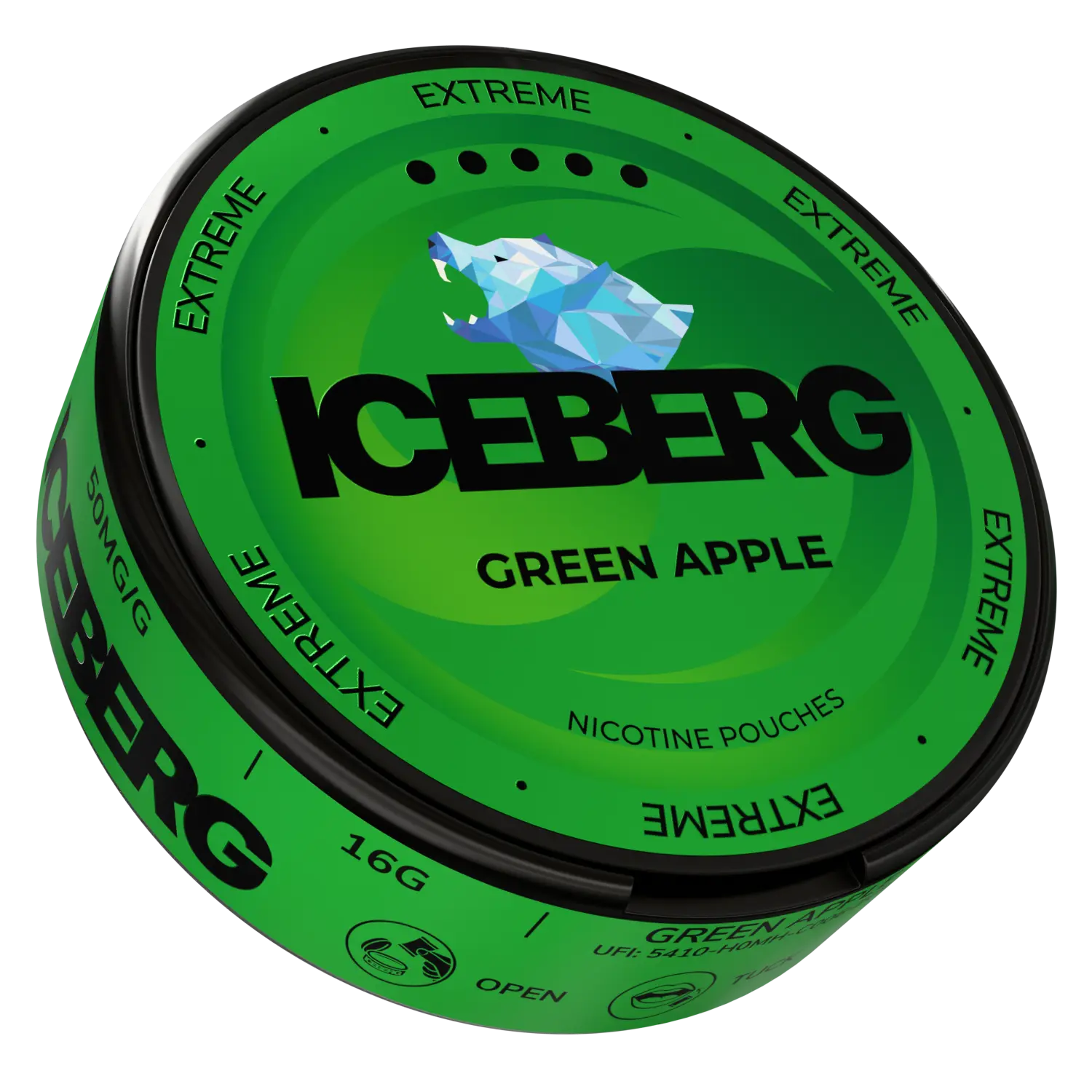 Iceberg Green Apple Extreme | Slim Pouches | Snusmania