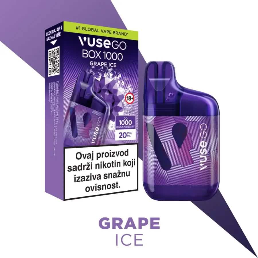 Vinove Duft Vuse GO BOX E-Shisha GRAPE ICE 10x 20mg Nikotin Max. 800 Zge Pro Box Vinove Duft Vuse GO BOX E-Shisha GRAPE ICE 10x 20mg Nikotin Max. 800 Zge Pro Box