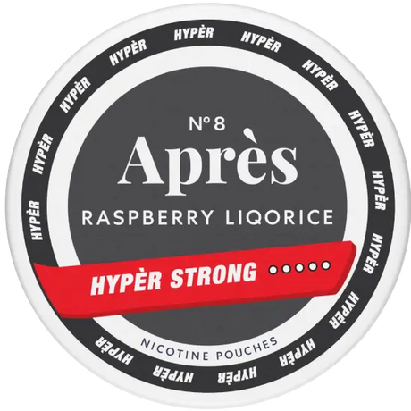 Apres Raspberry Liquorice Hyper Strong nicotine pouches