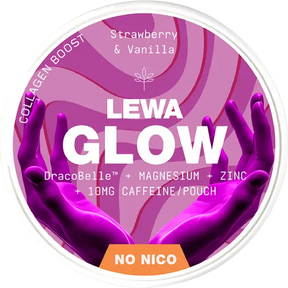 Lewa Energy Glow Strawberry Vanilla caffeine pouches