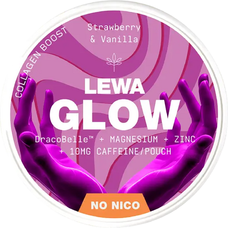 Lewa Energy Glow Strawberry Vanilla caffeine pouches