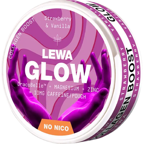 Lewa Energy Glow Strawberry Vanilla caffeine pouches