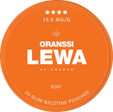 Lewa Oranssi mint nicotine pouches can, front