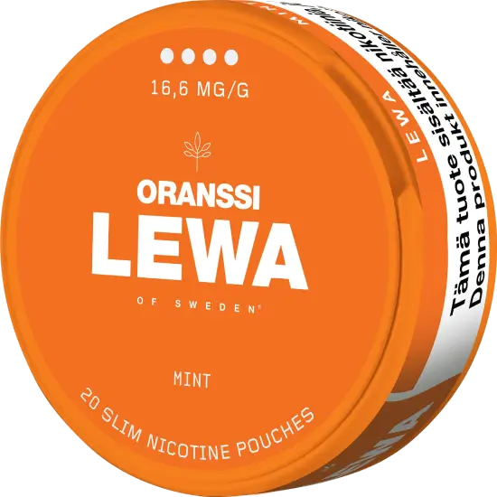 Lewa Oranssi mint nicotine pouches, side