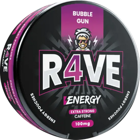 Rave Energy Bubble Gun caffeine pouches