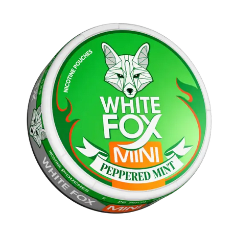 White Fox Mini Peppered Mint nicotine pouches can