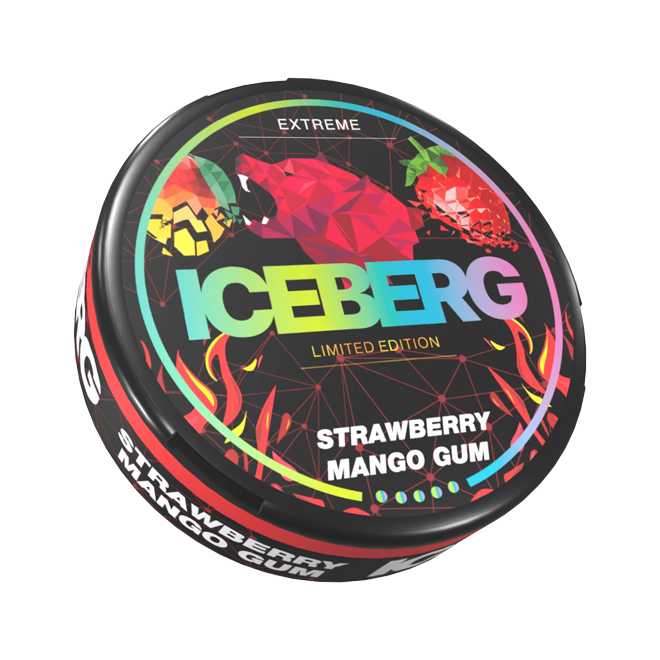 Iceberg Strawberry Mango Gum Strong Nicotine Pouches Snusmania.eu