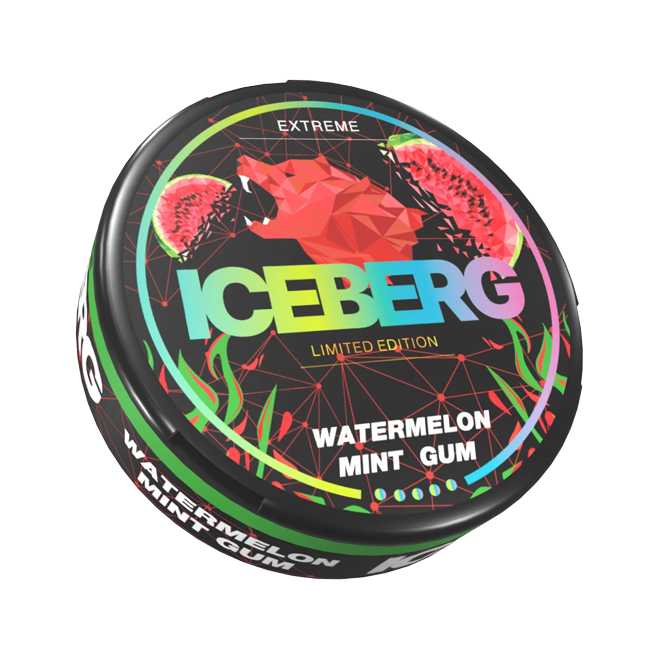 Iceberg Watermelon Mint Gum Strong Nicotine Pouches Snusmania.eu