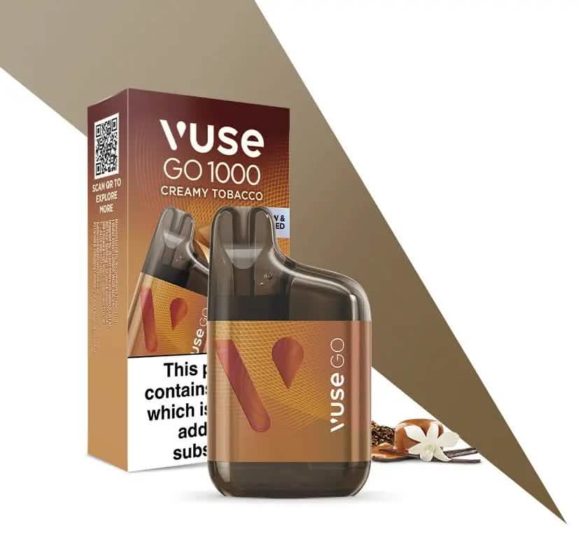 Vuse Go 1000 Creamy Tobacco Shop nimi Kertakäyttöinen Vape