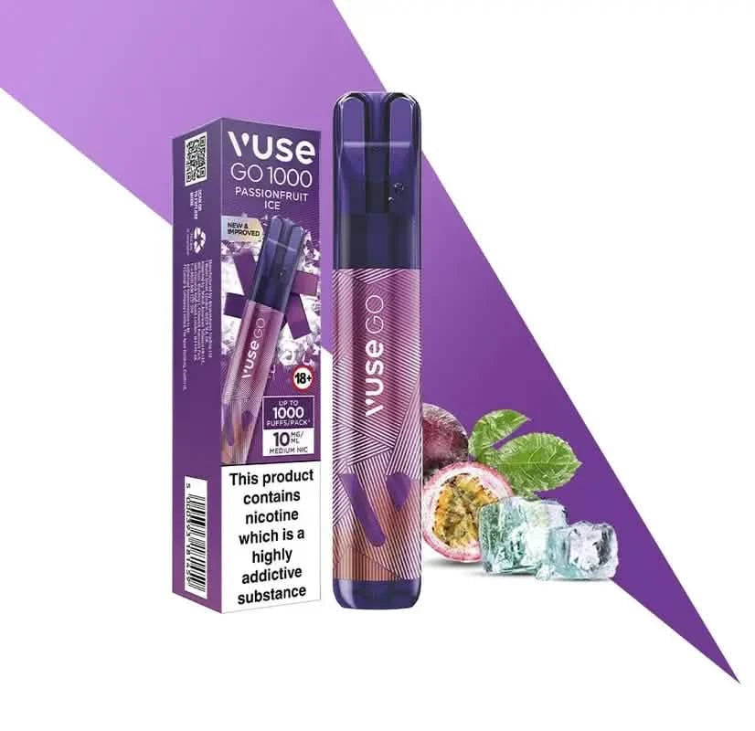 Vuse Go Pen 1000 Passion Fruit Ice Shop nimi Kertakäyttöinen Vape